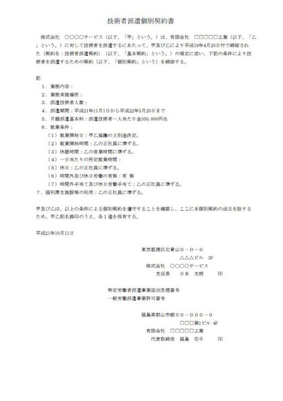 その他の契約書